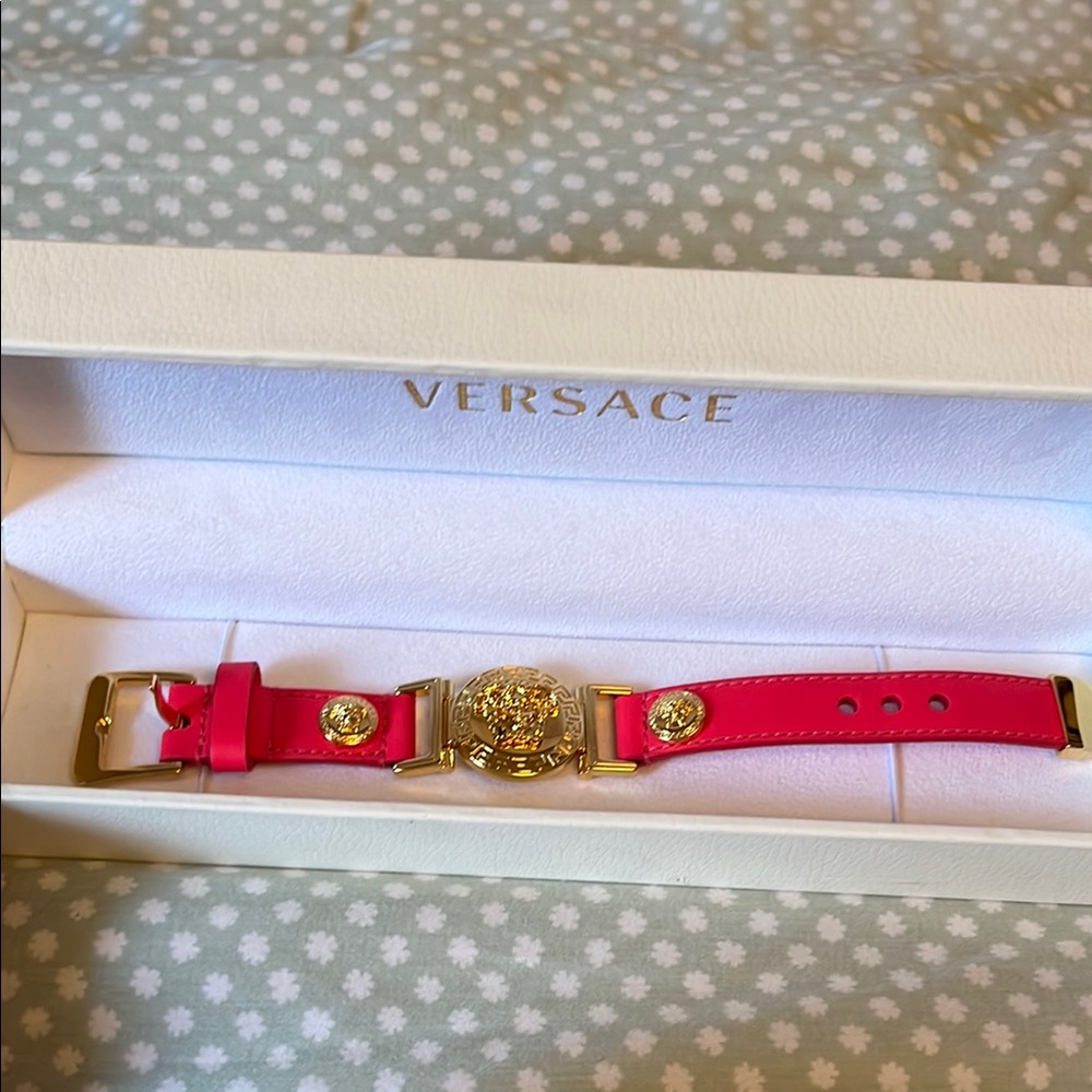 Versace Pink and Gold Bracelet with Luxurious Design